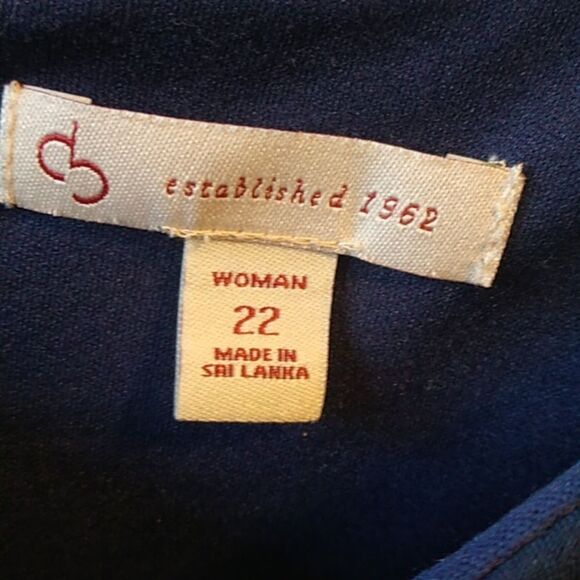 Established 1962 Blue and White A-Line Scoop Neck Midi Dress - Picture 2 of 6